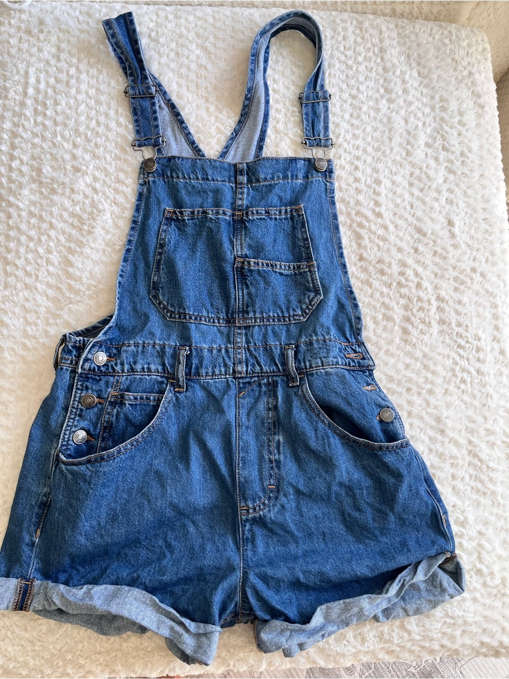We The Free Classic Blue Denim Short Overalls